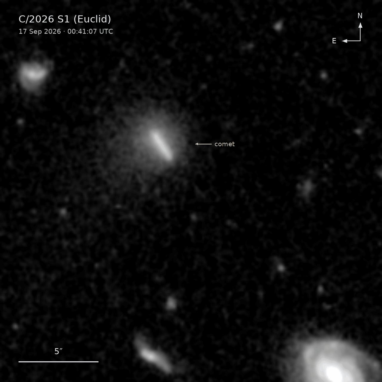 Euclid detecta un cometa desconocido mientras observaba galaxias lejanas