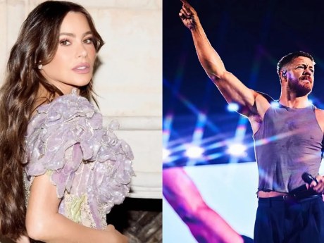 Sofía Vergara y Dan Reynolds, fotografiados de la mano en una cena