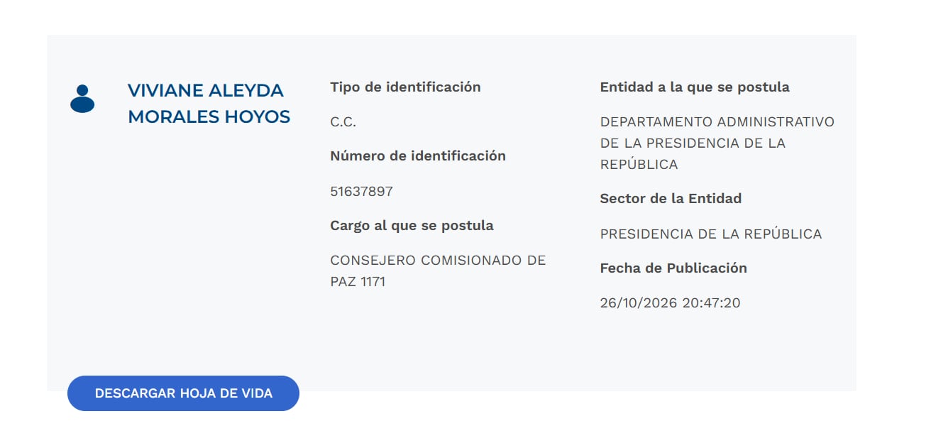 Presidencia volvió a publicar la hoja de vida de Viviane Morales: este será el nuevo cargo de la exministra en el gobierno de Abelardo de la Espriella